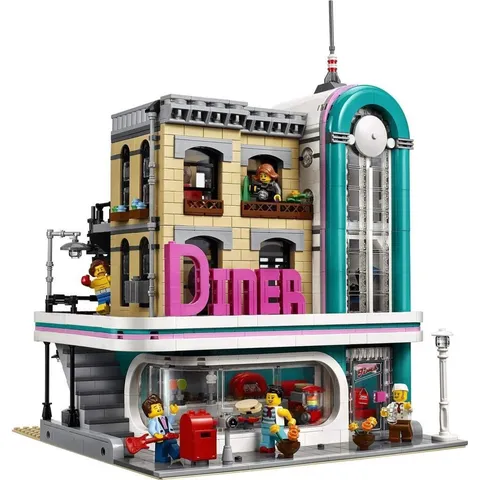 LEGO Compatible Downtown Diner USED W/ Manual. 99% Complete (NOT LEGO)