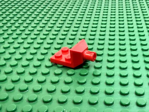 1980s LEGO Red Plate Modified 2x2 w Helicopter Tail Rotor Holder Town #3480