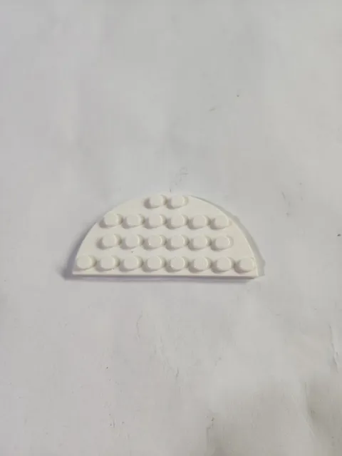 LEGO Parts 22888 Plate ● Round Half 4 x 8 ● White ● 1 piece