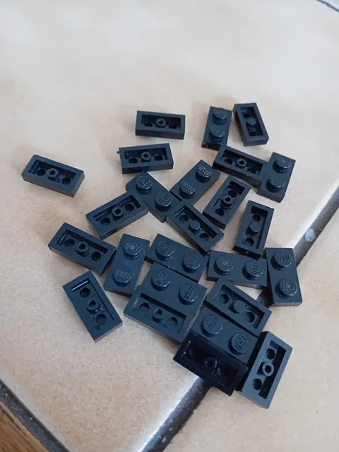 No 107 25x Lego Plate 3023 1x2 Black