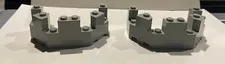 Lot Of 2 LEGO Light Gray Castle Turret Top 4x8x2 6066