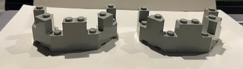 Lot Of 2 LEGO Light Gray Castle Turret Top 4x8x2 6066