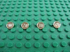 4x LEGO Chrome Gold Coin Money Minifigure 10 20 30 40 Pirares Adventurers #70501