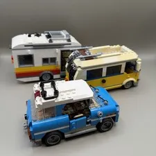 LEGO PULL BEHIND TRAILER CAMPER VEHICLE CREATION LOT CAR VAN LOT OF 3