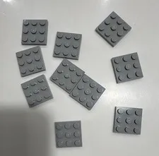 LEGO Plate Gray 3x3 Part Plastic Bulk Lot Qty: 10 pcs