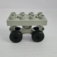 Lego Duplo GREY AIRPLANE WHEELS TIRES DOUBLE SET #7840 #7843 #5595 Plane Jet #2