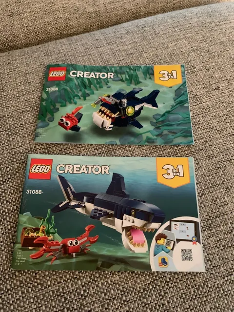 Lego Creator 31088 Deep Sea Creatures Shark Instruction Manual Books Only