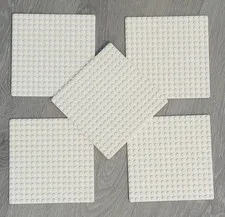 LEGO 16x16 White Baseplates Lot of 5 Thin Arctic Plates 3867 Bulk Plates Bundle
