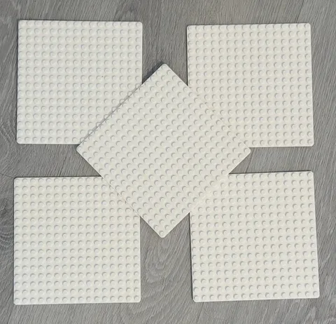 LEGO 16x16 White Baseplates Lot of 5 Thin Arctic Plates 3867 Bulk Plates Bundle