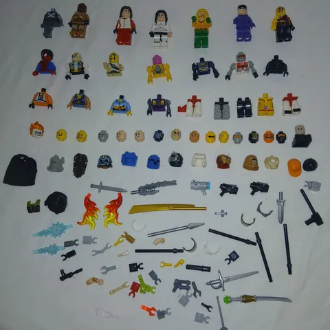 Lego Minifigure Lot Minifigures Various Pieces Accessories Mixed Themes 100+ pcs