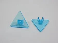LEGO Lot of 2 Trans Light Blue Triangle Plates w/ Clip on Back S4