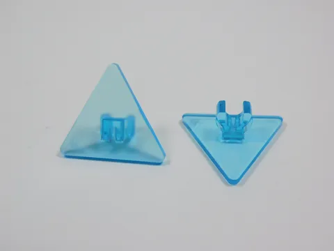 LEGO Lot of 2 Trans Light Blue Triangle Plates w/ Clip on Back S4