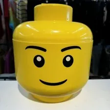 Lego Storage Head Large Store Case Yellow Big Container Display Collectible Rare