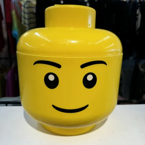 Lego Storage Head Large Store Case Yellow Big Container Display Collectible Rare