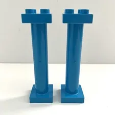 2 Lego Duplo 57888 Dark Azure Blue Column Pillar Support Post Beam 10903 10880