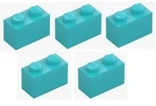 LEGO ® 5x brick 1x2 medium Azure building block 6092674 3004 building block MOC light blue blue