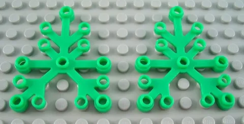 LEGO Lot of 2 Bright Green 6x5 Plant Leaves Pieces