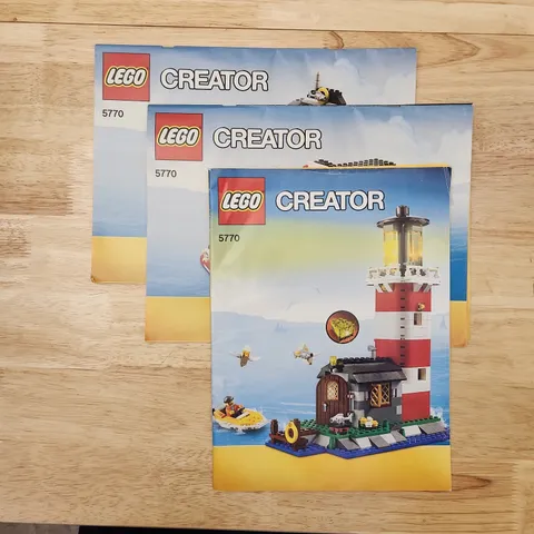 LEGO Creator Instruction Manuals 5770 Lighthouse Island All 3 Manuals No Bricks