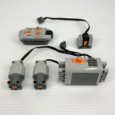 Genuine Lego Power Functions 9V Battery Box + IR Remote + Receiver + 2x L-Motors