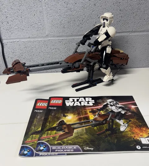 LEGO Star Wars Scout Trooper & Speeder Bike 75532 Complete Set With Manual
