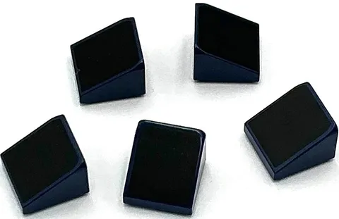 Lego 5 New Dark Blue Slopes Sloped 30 1 x 1 x 2/3 with Black Surface Parts