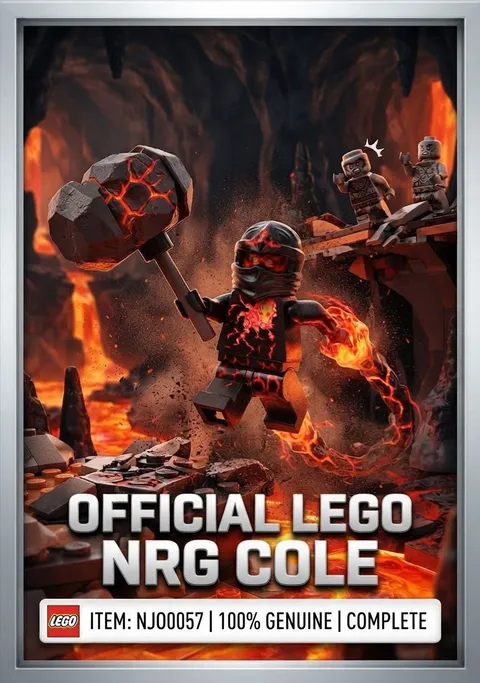 LEGO Ninjago NRG Cole Minifigure 9572 Rise of the Snakes RARE EUC - NJO0057