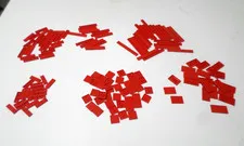 LEGO BULK LOT OF OVER 140 RED SMOOTH TILES 1X3 1X4 1X6 1X8 2X2 2X3 2X4