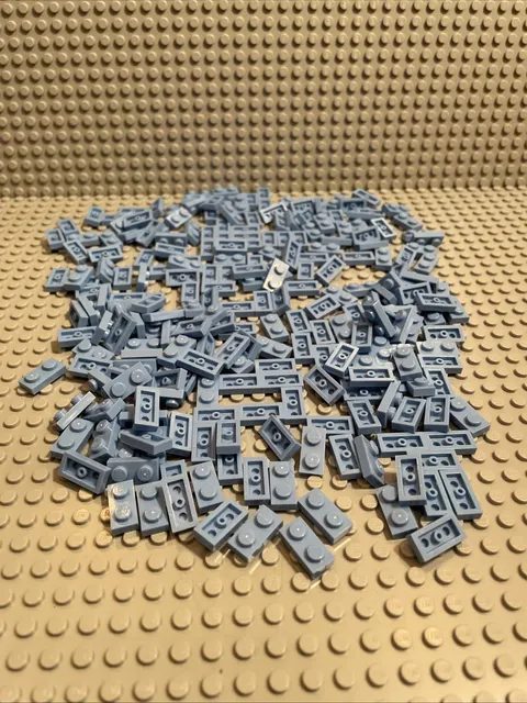 LEGO 1x2 Medium Blue Plate (3023), Lot of 250