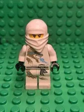 LEGO Zane DX Ninjago minifig White Ninja 2260 2171 dragon Golden Weapon Cracked