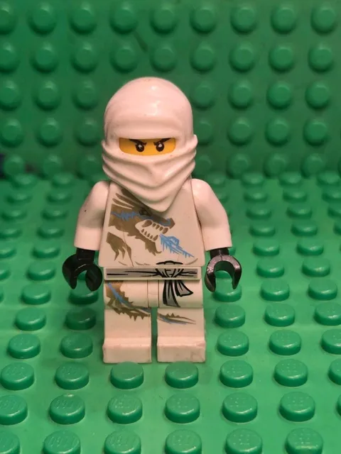 LEGO Zane DX Ninjago minifig White Ninja 2260 2171 dragon Golden Weapon Cracked