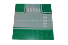 Lego® Street Base Plate Pad 32x32 T Crossing with Footway GREEN