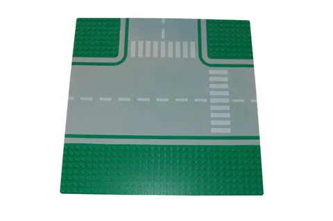 Lego® Street Base Plate Pad 32x32 T Crossing with Footway GREEN