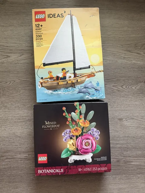 Lego Ideas Sailboat Adventure 40487 and Lego Botanicals Mixed Flowerpot 40762