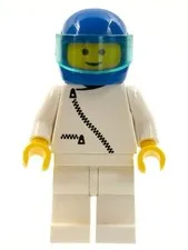 LEGO® Minifigure Town zip008 Jacket w/Zipper White White Legs Blue Helmet Trans-