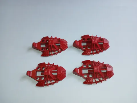 4 Bionicle Lego Parts number 53549 Foot Feet Dark Red Toa Inika Elliptical 53549