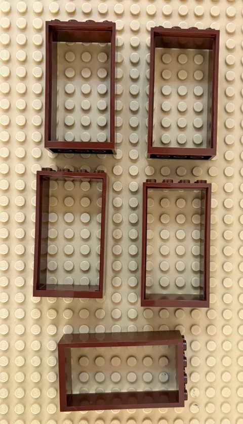 LEGO Set of 5 Reddish Brown Door, Frame 2 x 4 x 6 FREE SHIPPING