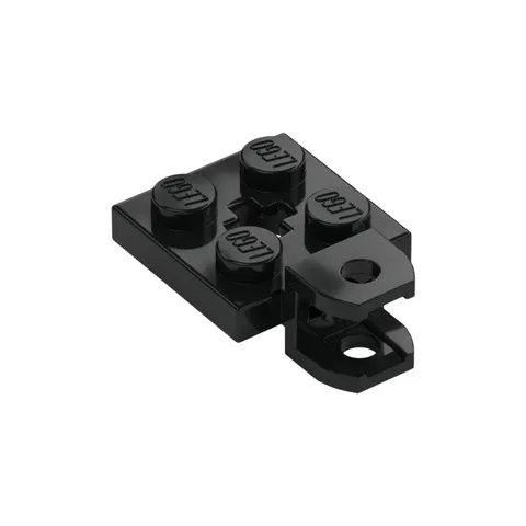 LEGO 4x Black Plate, Modified 2 x 2 with Tow Ball Socket, Short, inv.596