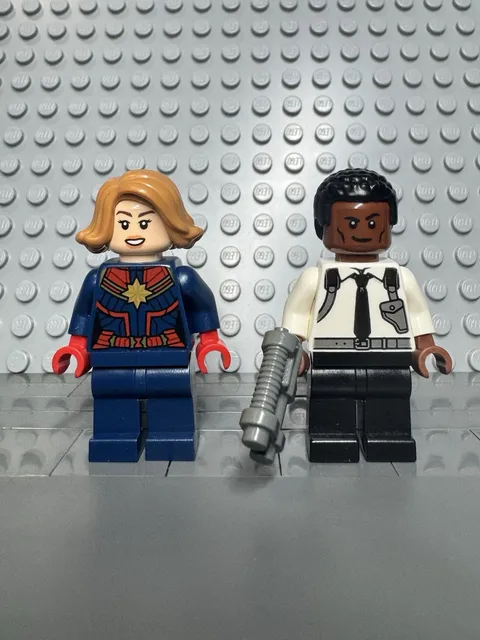 LEGO Marvel Captain Marvel & Nick Fury minifigures Lot of 2 ( 76127 ) See Photos