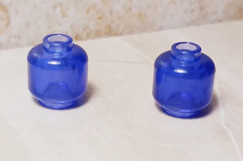 New LEGO Head Lot of 2 Trans Purple Translucent See Thru Heads Build Plant Vase