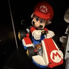 Lego Mario Super Mario Bros. Action Figure w/ Plastic Go-Kart Red/White/Blue