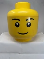 Lego Boy Head Storage Container Stackable Yellow 