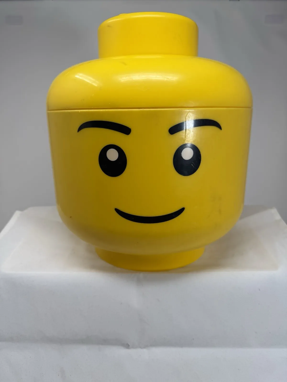 Lego Boy Head Storage Container Stackable Yellow 