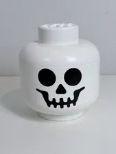 Lego White Skull Face Storage Container 2018