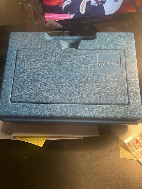 Vintage 1983 LEGO Blue Hard Plastic Carrying Storage Case Box Bin Suitcase