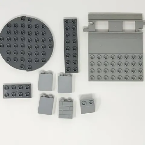 Mixed LEGO DUPLO Train Station Platform Track Parts Gray Base Plates Lot