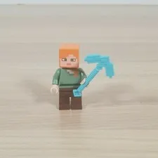 LEGO Minecraft Minifigure Alex Minifig with Blue Pick Ax