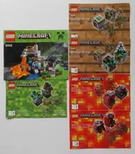 6 Lego MINECRAFT Manuals 21102/1, 21105/1&2, 21106/1&2, and 21113 Manuals Only