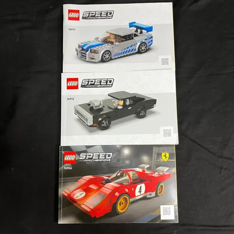 Lego Speed Champions Lot of 3 Instruction Books