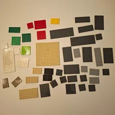 LEGO Plates Bulk Lot Assorted Multicolor Bases Brown Tan Green Gray White Yellow
