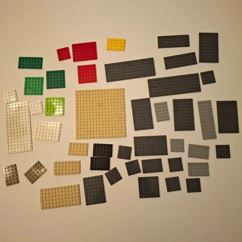 LEGO Plates Bulk Lot Assorted Multicolor Bases Brown Tan Green Gray White Yellow